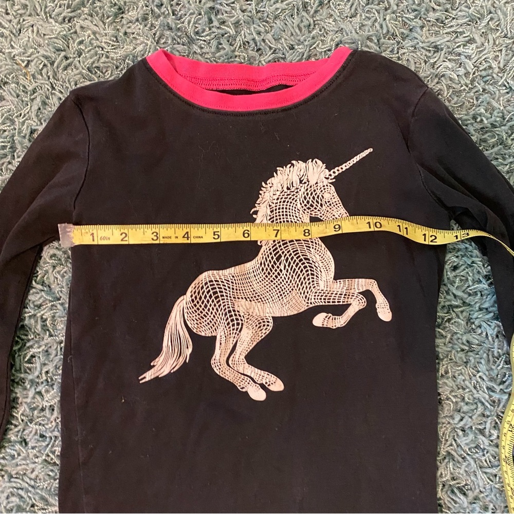Girls Glow-in-the-Dark Unicorn Pajama Shirt Size 10 - Picture 3 of 4